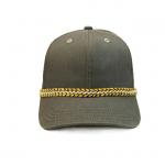 Creative Baseball Long Brim Cap Custom Embroidery Chain Strip SGS BSCI for sale