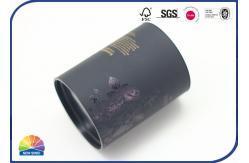China Dark Gold Pattern Composite Paper Tube With Tactile Paper Surface Plastic End supplier
