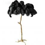 Customized Free Standing Black 220V Ostrich Feather Lamp for sale