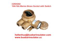 China 10A/16A marine brass socket with chain switch outlet CZKH202 IP56 supplier
