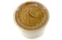 China 3 10 Inch 2 Tier Bamboo Steamer Basket For Dumpling supplier