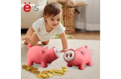 China Custom Pink Piggy Bank Non Phthalate PVC Vinyl Material ISO BSCI Approved supplier