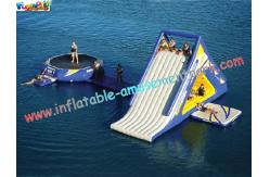 China ODM Inflatable water trampoline with slide with durable 0.9MM PVC tarpaulin material supplier