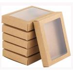 Custom Kraft Paper Window Folding Paper Box Postcard Photo Frame Packaging Box Holiday Greeting Card for sale