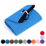 Custom Logo Microfiber Recycled Polyester Waffle Golf Towel For Gym for sale
