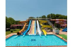 China Fiberglass Mat Racer Water Slide Cluster Rainbow Water Slide 6m Height supplier