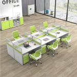 Modern Cubicle Office Furniture Modular Workstation Partition For 4 Clerk for sale
