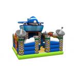 Spaceship Themed Inflatable Jump House / Airplane Bouncer With Slide For Children for sale