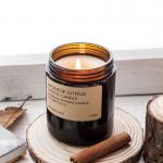 Custom Label 250ml Amber Transparent Glass Jars Candle ODM Airtight Lids Odorless for sale