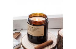 China Custom Label 250ml Amber Transparent Glass Jars Candle ODM Airtight Lids Odorless supplier