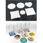 Blank Coated Round Shape Sublimation Ceramic Coaster With Cork Back