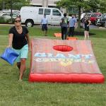 Giant Interactive Inflatable Corn Hole Game Corn Hole Toss Throw Games PVC Cornhole Boards for sale
