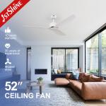 White 3 ABS Blades Ceiling Fan With Smart Remote Control for sale