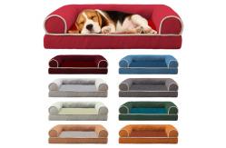 China Eggshell Cotton Filling Elegant Grey Pet Sofa Bed With Non Slip Bottom supplier