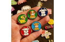China Custom Arabic engraved soft enamel stickers and city badges for phone decor and cultural gifts. supplier