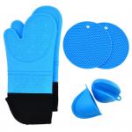 Heat Resistant Silicone Oven Mitts Pot Holders Sets For Baking