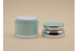 China Green UV Spraying Cosmetic Cream Containers PP Cap With ABS Sheathed supplier