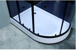 China Stylish Shower Room With Matt Black And Tempered Glass For Customizable supplier