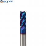 Naco Blue Coated HRC65 Square End Mill Tungsten Carbide End Mill For High Temperature Titanium Alloy for sale