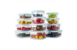China Microwave Oven Safe High Borosilicate Glass Lunch Box With Plastic Lid supplier