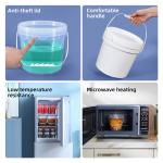 4L Food Grade Plastic Bucket with Lids and High Temperature Resistance in White