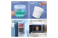 China 4L Food Grade Plastic Bucket with Lids and High Temperature Resistance in White supplier
