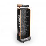 AA Battery Point Of Sales Displays Pegboard Floor Stand With Hanging Hooks for sale