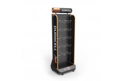 China AA Battery Point Of Sales Displays Pegboard Floor Stand With Hanging Hooks supplier