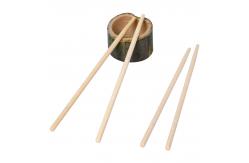 China Japanese Restaurant Sushi Disposable Two Point Double Ended Bamboo Chopsticks with Paper Sleeve supplier