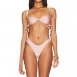 Pink Bandeau Nylon Bikini Sexy Backless Fashion In Stock High-Elastic Durable Comfortable Upt50++ for sale