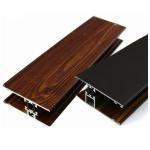 Dark Brown Imitation Grain Wood Finish Aluminium Profiles For Decoration for sale