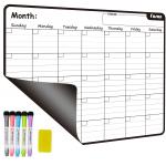 Magnetic Dry Erase Monthly Fridge Calendar White Black For Refrigerator for sale