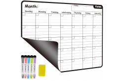 China Magnetic Dry Erase Monthly Fridge Calendar White Black For Refrigerator supplier