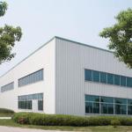 Hurricane Proof Prefabricated Metal Warehouse , Modern Steel Construction Factory Building for sale