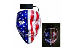 China American Flag Pattern Halloween LED Face Mask 3 Flashing Modes supplier
