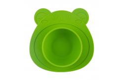 China Green Non Toxic Silicone Suction Bowl Weaning Safe Easy To Clean supplier