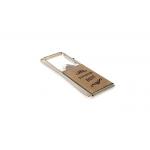 Laser Logo Metal Bottle Opener PU Leather Zinc Alloy Rectangle for sale