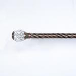 22mm Anti Copper Curtain Pole Set Crystal Decorative Head for sale