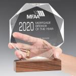 Wooden Base Custom Resin Trophies Personalized Crystal Trophy for sale