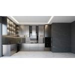 Fadior Matte Black Stainless Steel Kitchen Cabinet With Under-Cabinet Ambient Lighting for sale