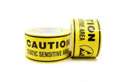 China Caution Electronic Packing ESD Warning Tape  PVC Protection Acrylic Adhesive Tape supplier