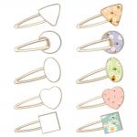 DIY Sublimation Hair Clip Blanks 11 Shapes Gold Hairpin Personalized Gift Hairclips Hair Accessories For Girls for sale