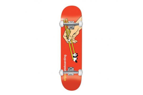 Enjoi Skateboards Chop Sticks Red Mid Complete Skateboards First Push