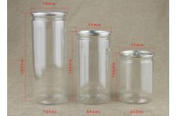 China CMYK Printing Round Transparent PET Jar For Candy / Chocolate Packaging supplier