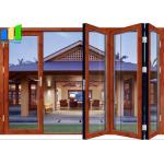 Exterior Windproof Aluminum Double Tempered Glass Patio Folding Door for sale
