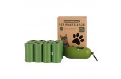 China Dark Green Roll Biodegradable Dog Poop Bag Customized Logo size supplier