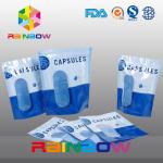 Custom Vertival And Resealable Aluminium Foil Packaging Bag With Clear Window For Capsules for sale