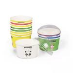 FDA 320ml Disposable Bubble Tea Cups Ice Cream Paper Containers With Sleeve for sale