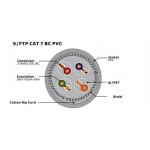 S/FTP CAT 7 Network Cable 1000Mhz 10Gbps Copper Conductor PVC Jacket for sale