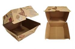 China Custom Order Accepted Eco-Friendly Kraft Paper Burger Box with Glossy Lamination supplier